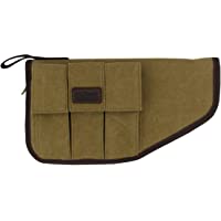 TOURBON Funda de lona suave acolchada para pistola táctica con tres bolsillos para revistas.